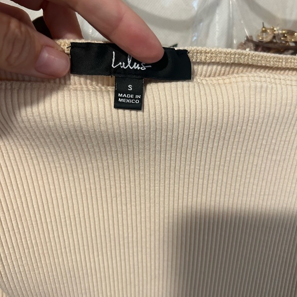 Lulu's Cream Ribbed Bodysuit - Picture 4 of 4